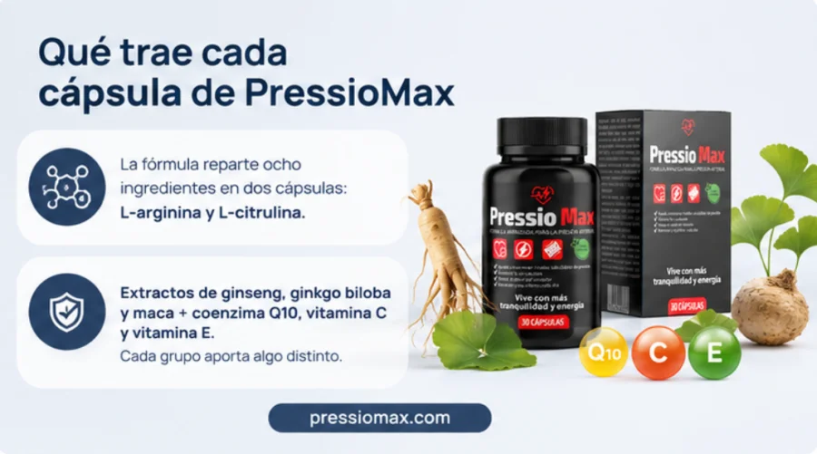 PressioMax — cápsula roja y cápsula azul