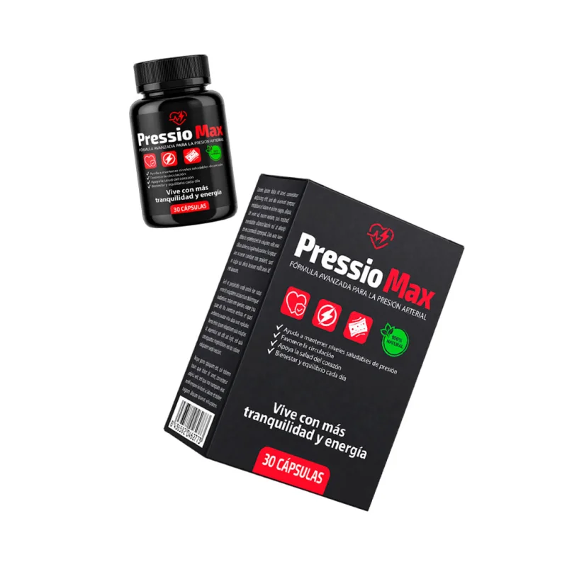 PressioMax — frasco y caja juntos